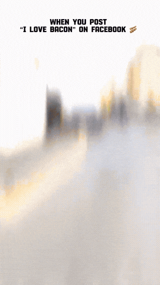 When you post I love bacon on facebook in England