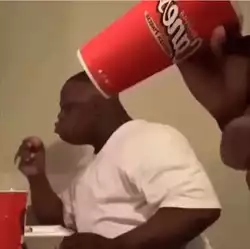 Bro is enjoying food and then