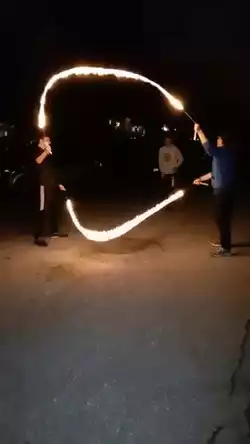 Fire rope skipping