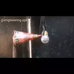 Firework melts lock