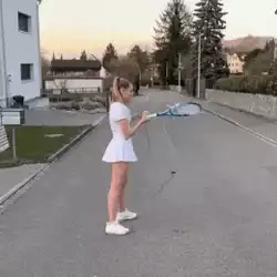 Practicing tennis alone