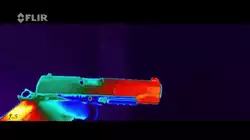Thermal image of gunshot